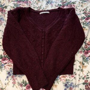 Abercrombie & Fitch Deep Burgundy Cardigan